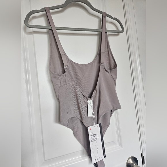 NWT Wundermost Nulu Mesh Scoop-Back Sleeveless Thong Bodysuit Mauve Grey XL - Picture 10 of 16